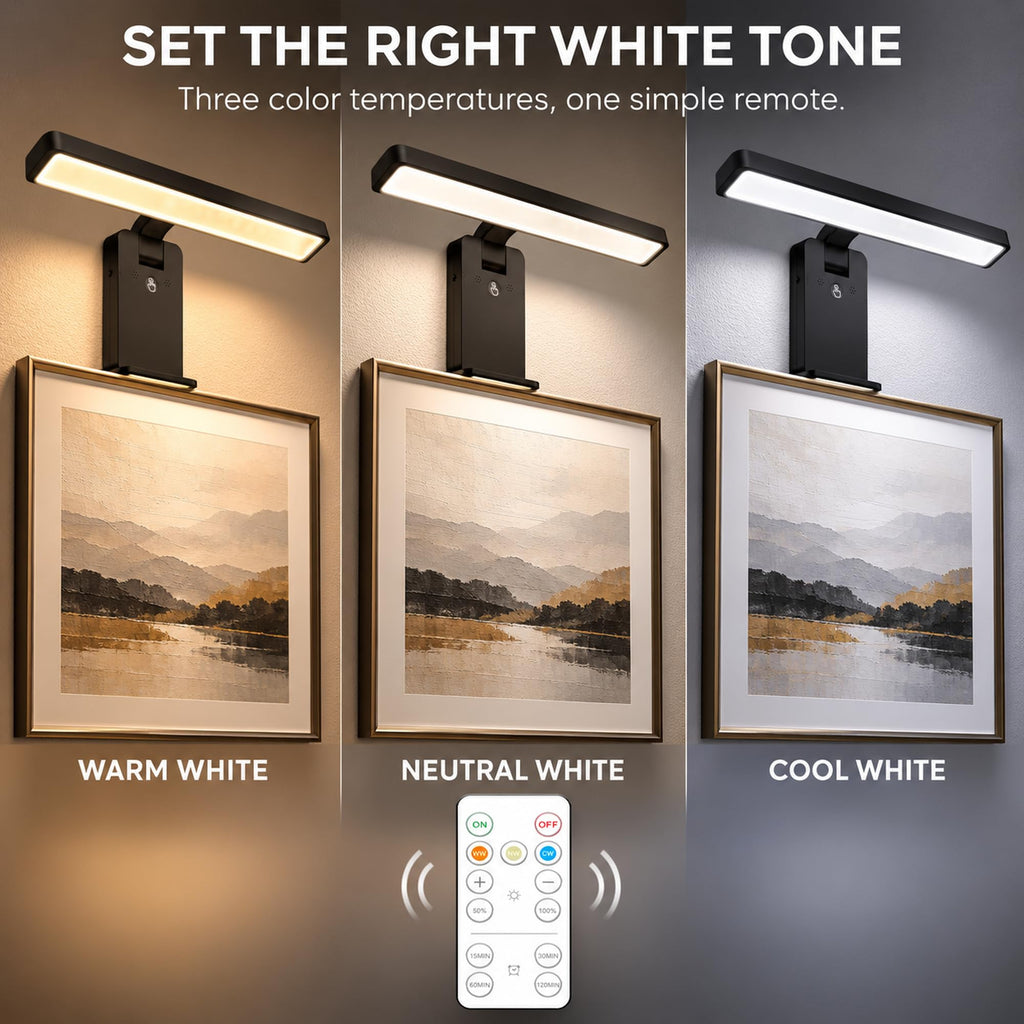 Picture Light for Wall, 7.8 inch Rechargeable LED Art Display Light