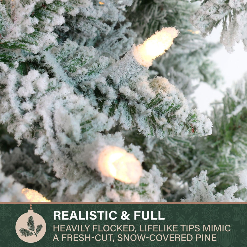 Hill Farm 7.5-Ft Mountain Pine LED Christmas Tree with White LED