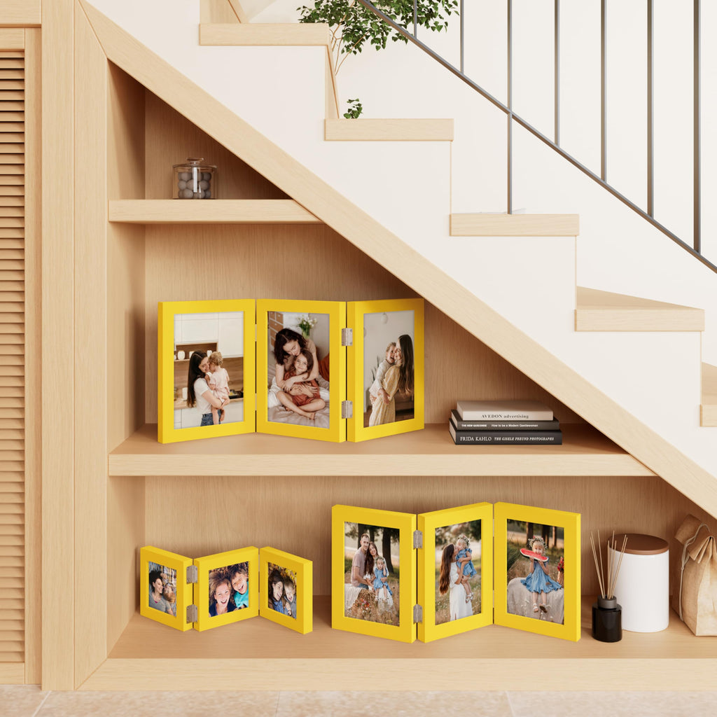 Yellow Triple 5x7 Picture Frame Vertical