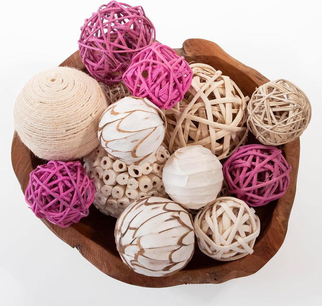 Large Decorative Vase Filler Bag with Orbs, Balls (Pink) - Set of 16