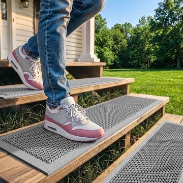Stairs Treads for Wooden Non Slip Step Outdoor Mat Gray 8"x30" 5PCS