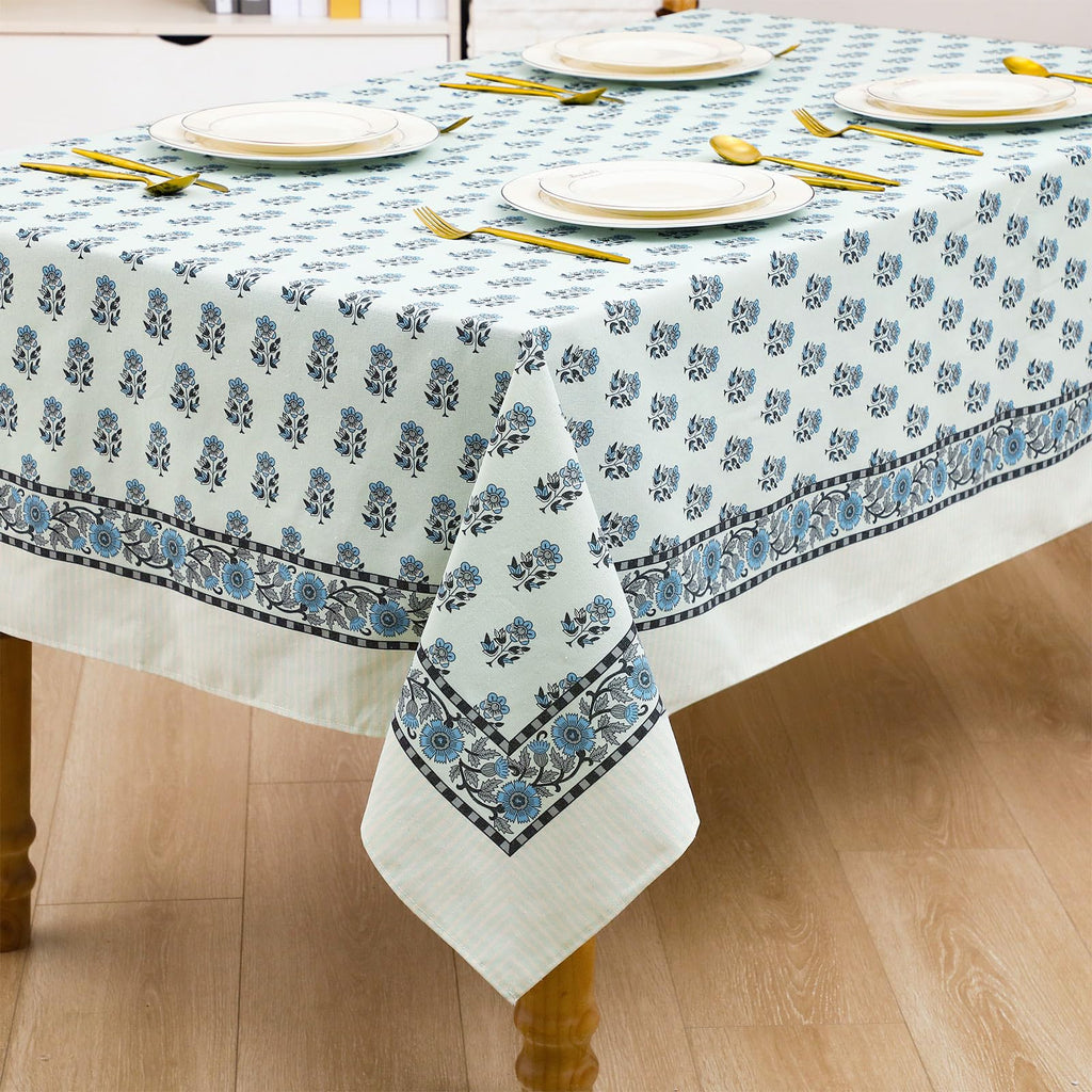 Cotton Tablecloth 60'' X 90'' Apatite Blue Blue