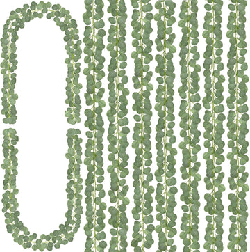 Eucalyptus Garland,Artificial Eucalyptus Leaves Table Greenery Garland Wreath Spring Vines for Wedding Party - Set of 8