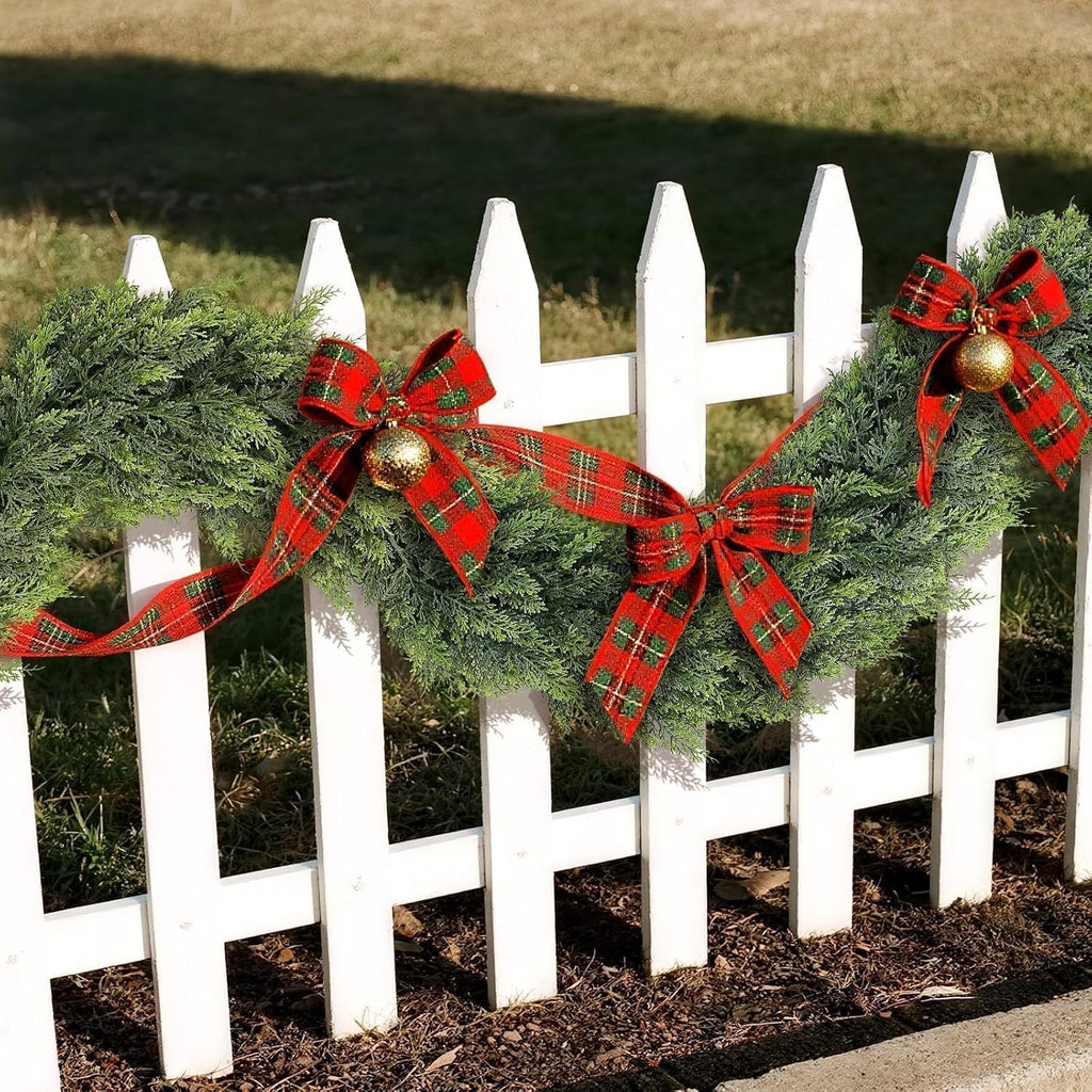 16FT 1Pcs Artificial Christmas Cedar Garlands for Stairs Railing Decoration