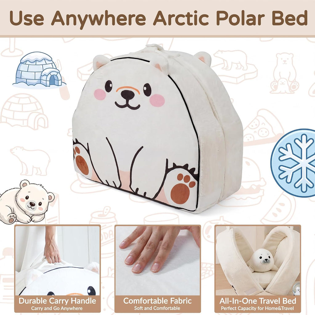 Portable Toddler Bed Folding Toddlers Floor Beds for Kids/Twins Foldable Travel Bed for Baby Extra-Roomy Toddler Bed