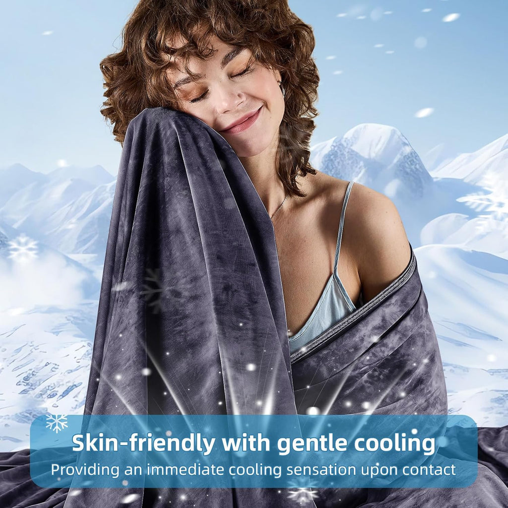Cooling Blanket King Size (90"x108"), Cooling Blankets for Hot Sleepers, Absorbs Heat to Keep Adults Cool for Summer