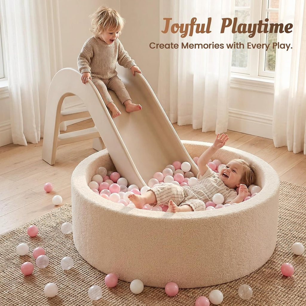Baby Foam Ball Pit Teddy-Velvet: Ultra-Soft Ball Pit for Toddlers for Indoor Outdoor - Kids Play Toys for Playpen