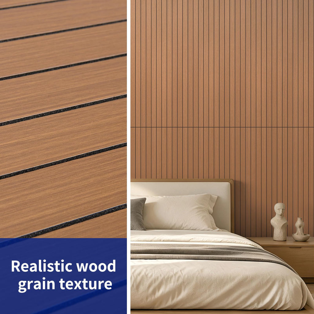 6-Pack Peel and Stick Wood Panels for Wall PVC, Walnut