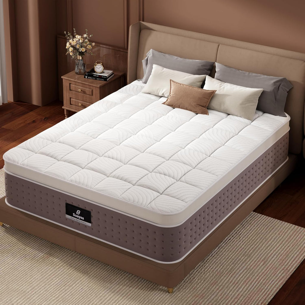 16 Inch King Size Mattress, Hybrid King Mattress in a Box for Side Sleepers | Cooling Gel Memory Foam & Medium Firm