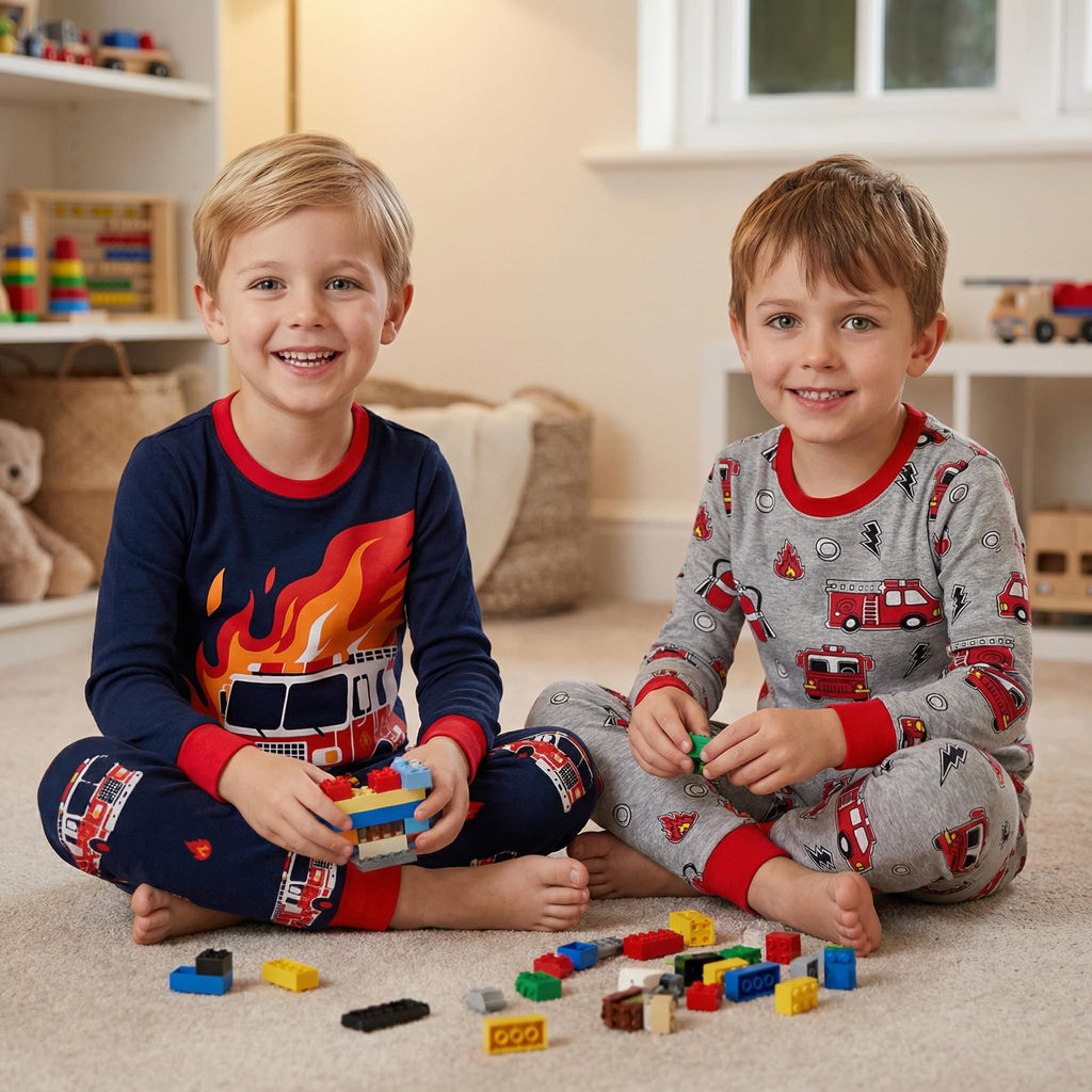 Boys Long Sleeve Pajamas Toddler Kids 100% Cotton Pjs Years Old