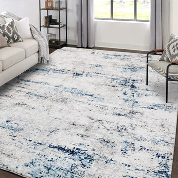 Area Rug Living Room Rugs: 5x7 Large Soft Indoor Carpet Modern Abstract Rug with Non Slip Rubber Backing for Under