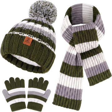 Toddler Kids Winter Hats Scarf Gloves Set Gifts for Boys
