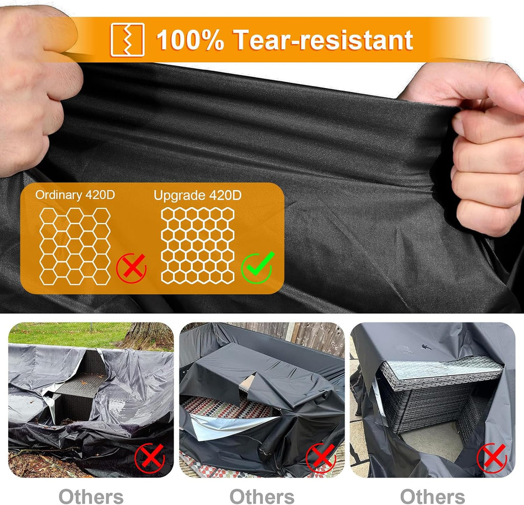 Patio Furniture Covers Waterproof Winter, Heavy-Duty Outdoor Furniture Set Covers for Table Chairs, Anti-UV, No Tears