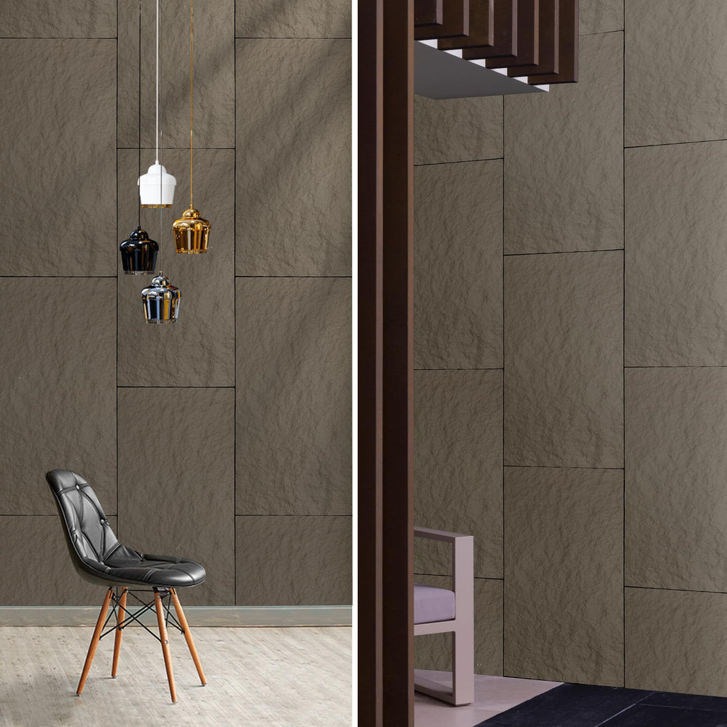 3D Faux Stone PU Wall Panels for Interior Decor, 4 Pieces, Grey