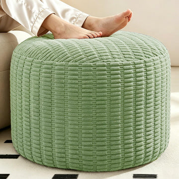 Round Corduroy Footstool Pouf for Couch (26 INCH×18 INCH)