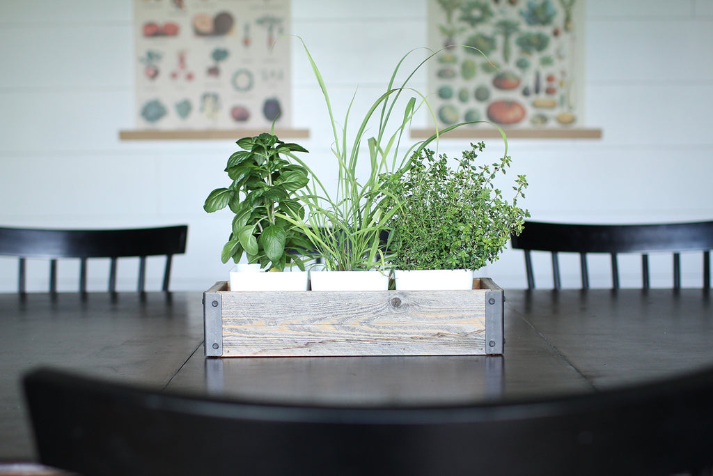 Reclaimed Wood Planter Box with Metal Brackets (Small - 14.5")