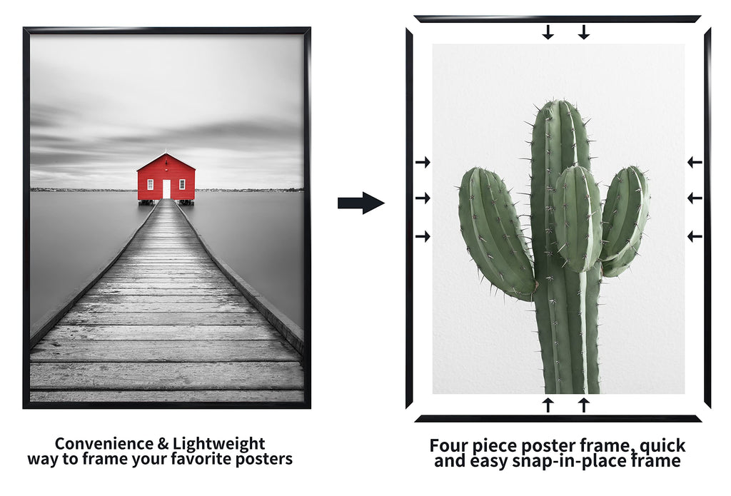 22.375 x 34 Poster Frame 5 Pack, Black Picture Frame