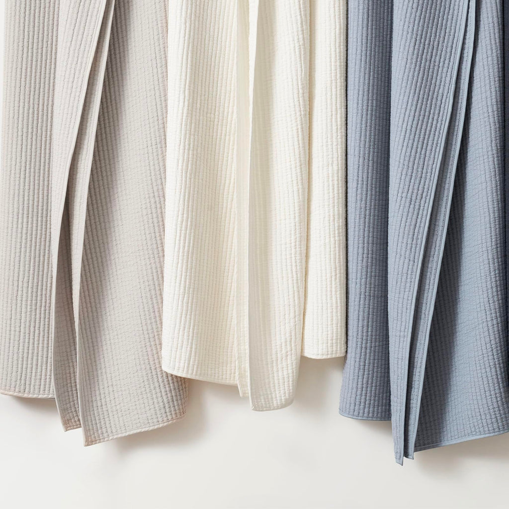 Cotton Ribbed Matelassé Coverlet Set, Birch
