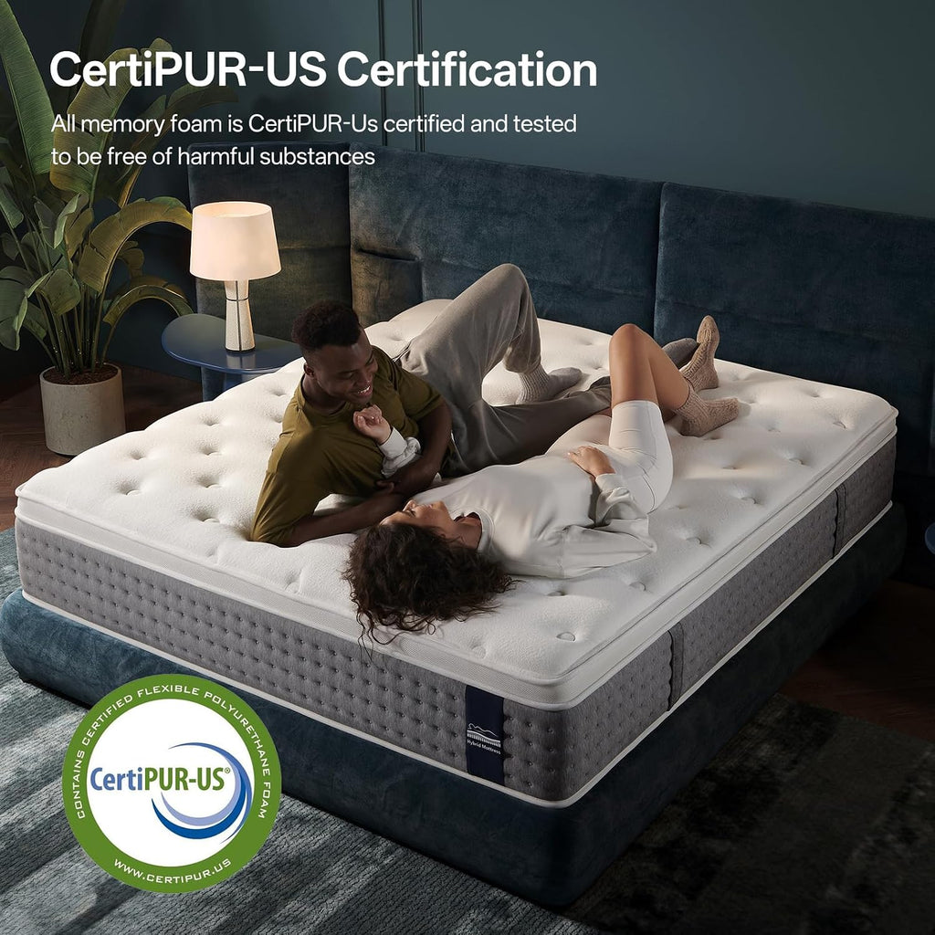 King Mattress, 14 Inch Medium Firm Hybrid with Motion Isolation | Breathable hybrid comfort with responsive support