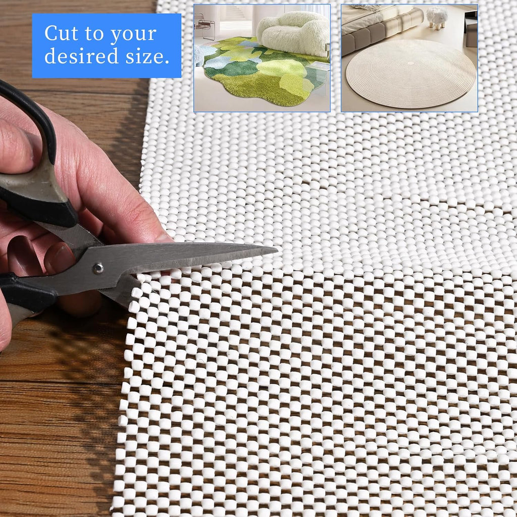 Non Slip Rug Pad Gripper 8X10 FT for Hardwood Floors, Eco-Friendly Anti Skid Mat Under Area Rugs, Keeps Rugs Safe - Set of 80