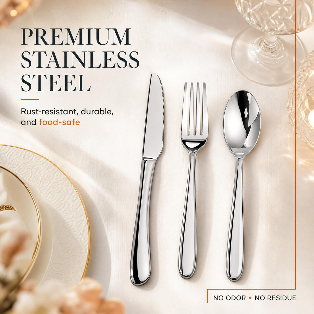 Silverware Set for 6, Heavy Duty Stainless Steel Silverware Set,30 Piece