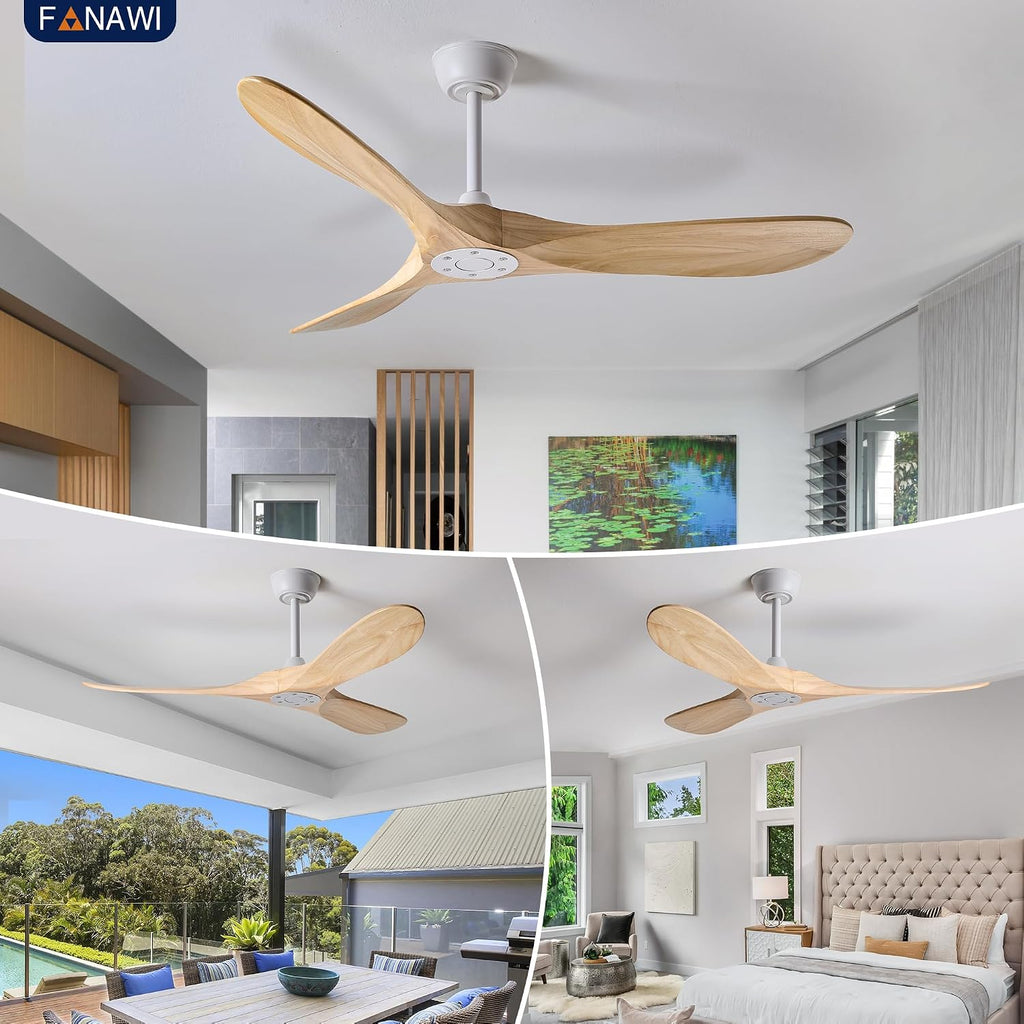 Inspired Maverick Style 52" wood ceiling fan, White