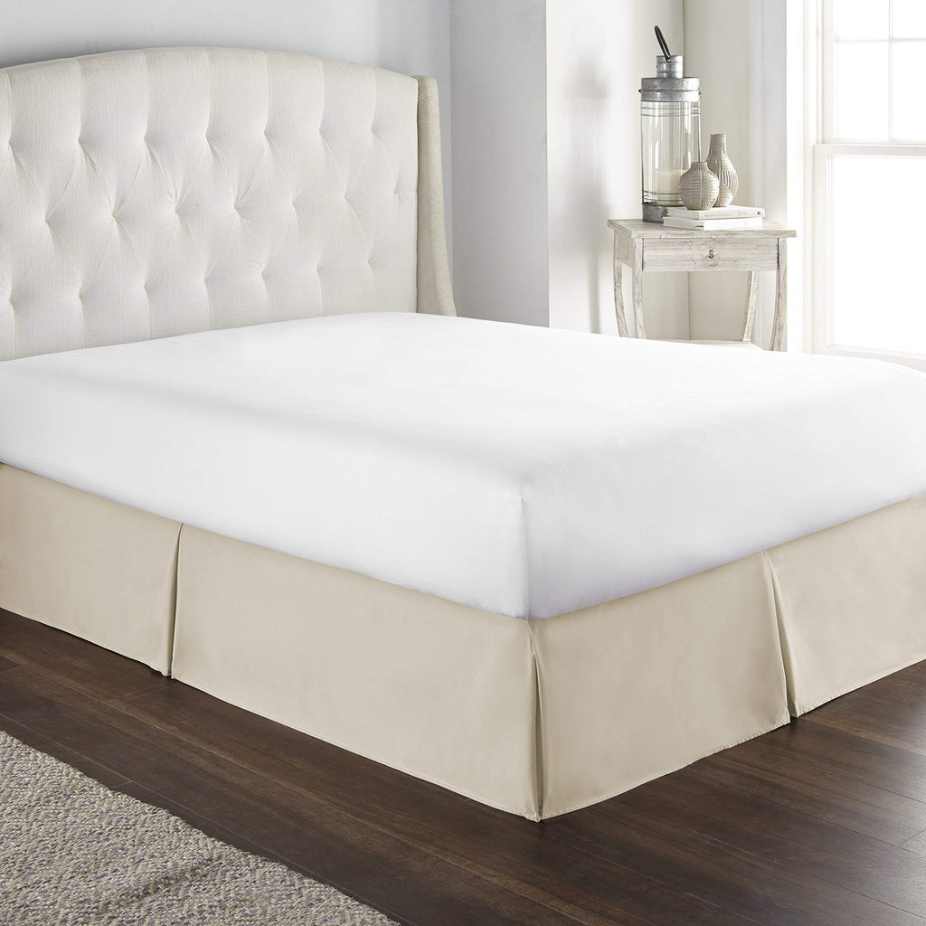 800 Thread Count 100% Natural Cotton Premium Quality Luxurious Box Pleated Bed Skirt Easy Fit with 21 Inch Drop