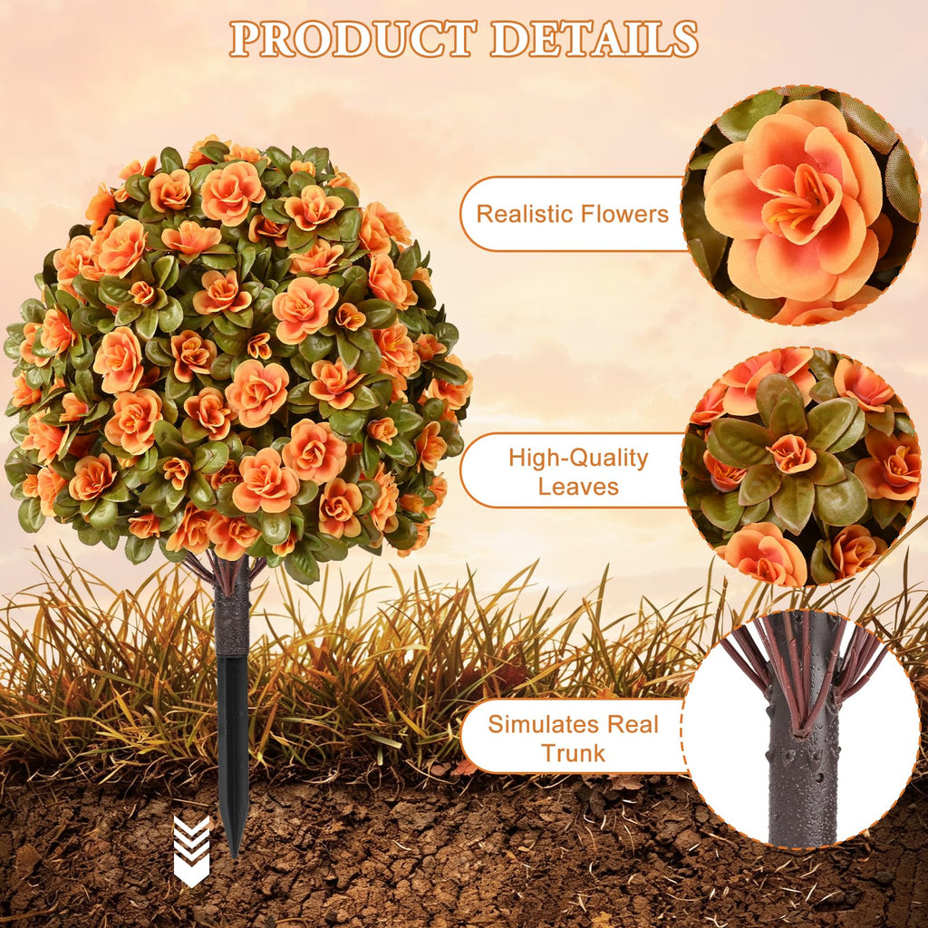 Artificial Mums for Outdoors, Fake Bushes Topiary Ball Fall Decor