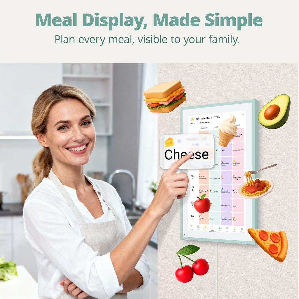 15.6 inch Digital Calendar & Chore Chart - Interactive Touchscreen Smart Family Planner, Digital Picture Frame for