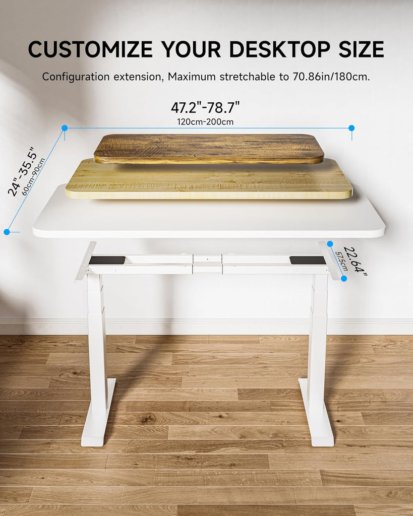 Dual Motor 3-Stage Electric Standing Desk Frame,3 Memory Height Presets, Table Legs Up to 49.2", DIY Workstation