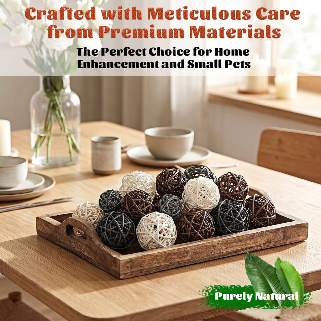 Decorative Balls for Bowls Centerpiece, Natural Decorative Wicker Rattan Balls Wicker Rattan-Balls Centerpiece - Set of 72