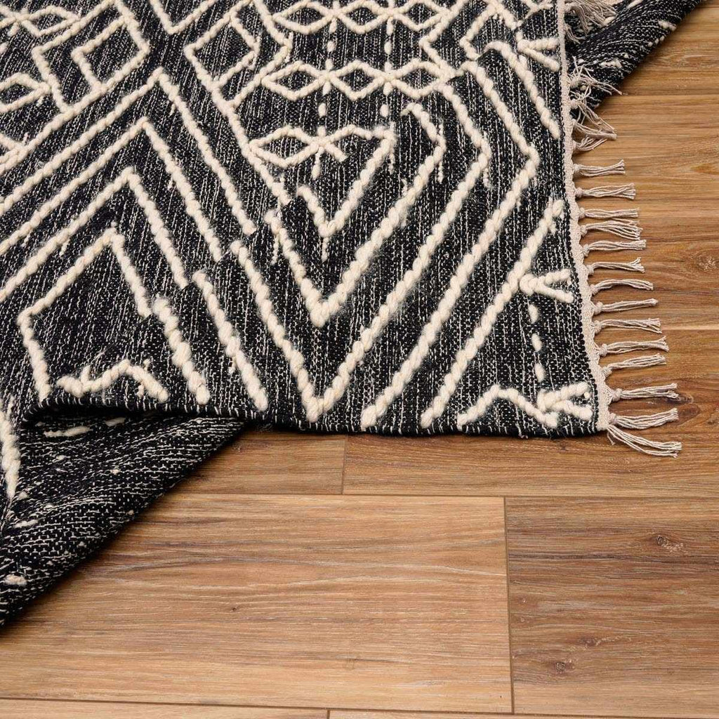 Sumac Living Room, Bedroom Area Rug - Geometric Diamond Tribal Trellis Border - Bohemian Transitional Tribal Boho