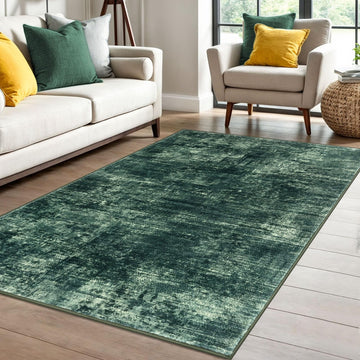 Abstract Area Rug 4x6 Ft Washable Rugs Indoor, Non Slip Small Living Room Rugs Printed Faux Wool Throw Rug, Floor