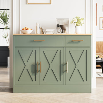 43" Farmhouse Sideboard Buffet Cabinet with Storage, Green