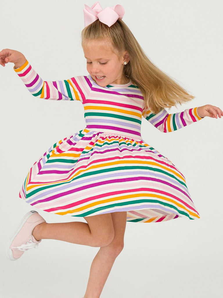 Baby/Toddler Girls Long Sleeve Twirl Dress - Dress with Pockets