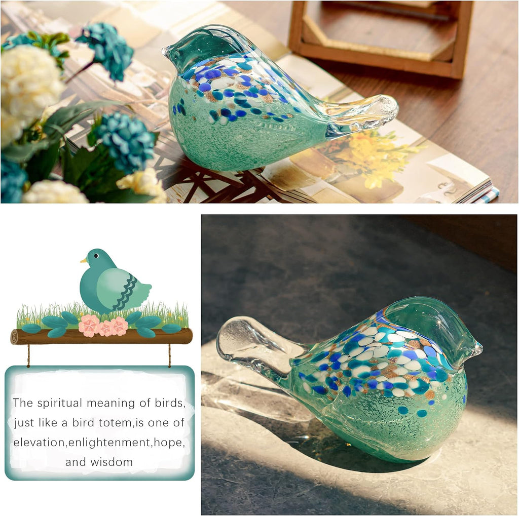 Large Glass Bird Figurine Blown Glass Bird Paperweight Collectible