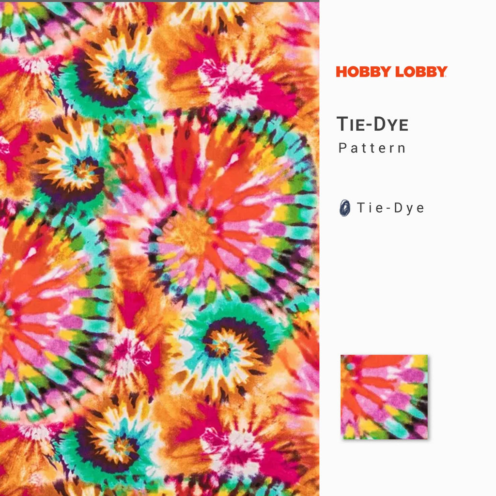 Tie-Dye Cotton Calico Fabric, 1 Yard