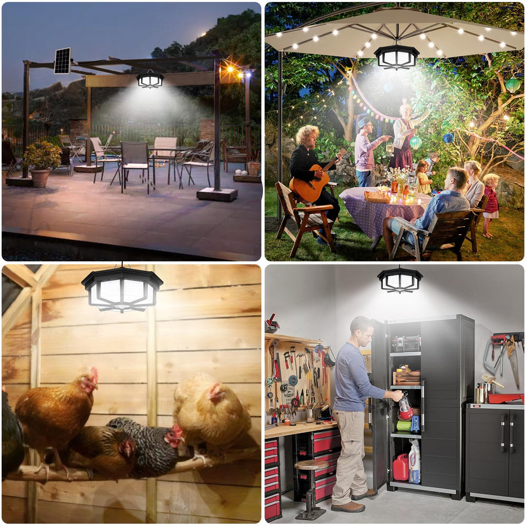 Solar Shed Lights Indoor Outdoor, Solar Powered Motion Sensor Pendant Light Daytime Available, Solar Indoor