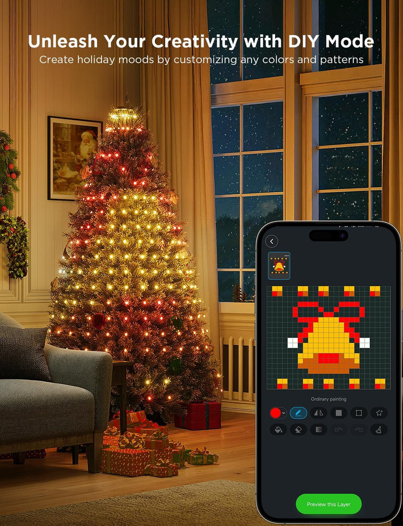 Christmas Tree Lights, 6.6ft × 24 String Lights for Holiday Decor