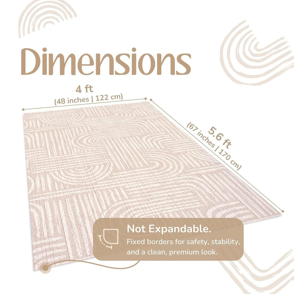 Play Mat - Premium Foam Playmat for Babies & Toddlers, 67" x 48", Neutral Modern Look, Easy-Clean & Non-Toxic