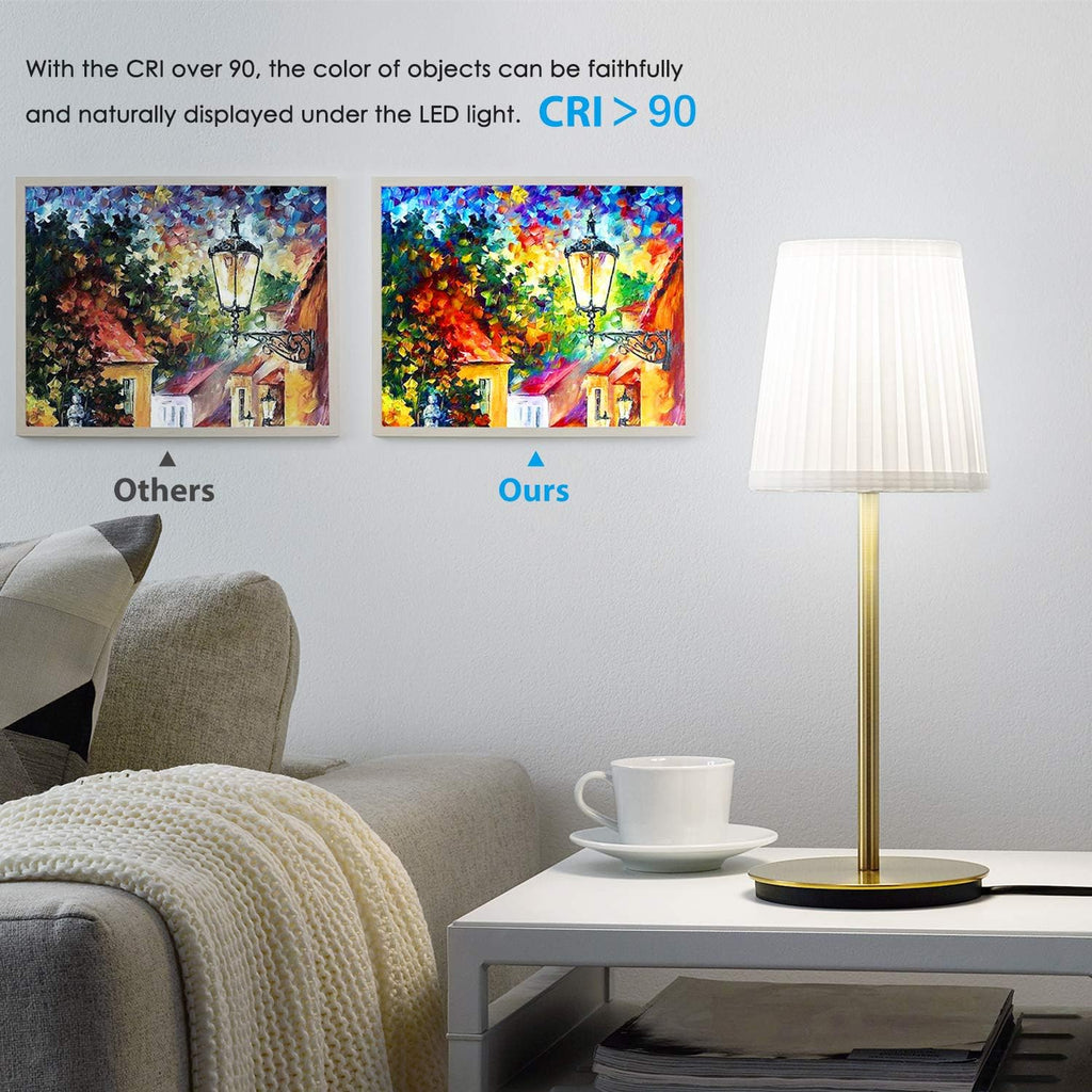 LED A19 Dimmable Light Bulbs 100W Equivalent, Vintage E26 Edison Bulbs 8W 1200LM, 5000K Daylight White, Clear Antique