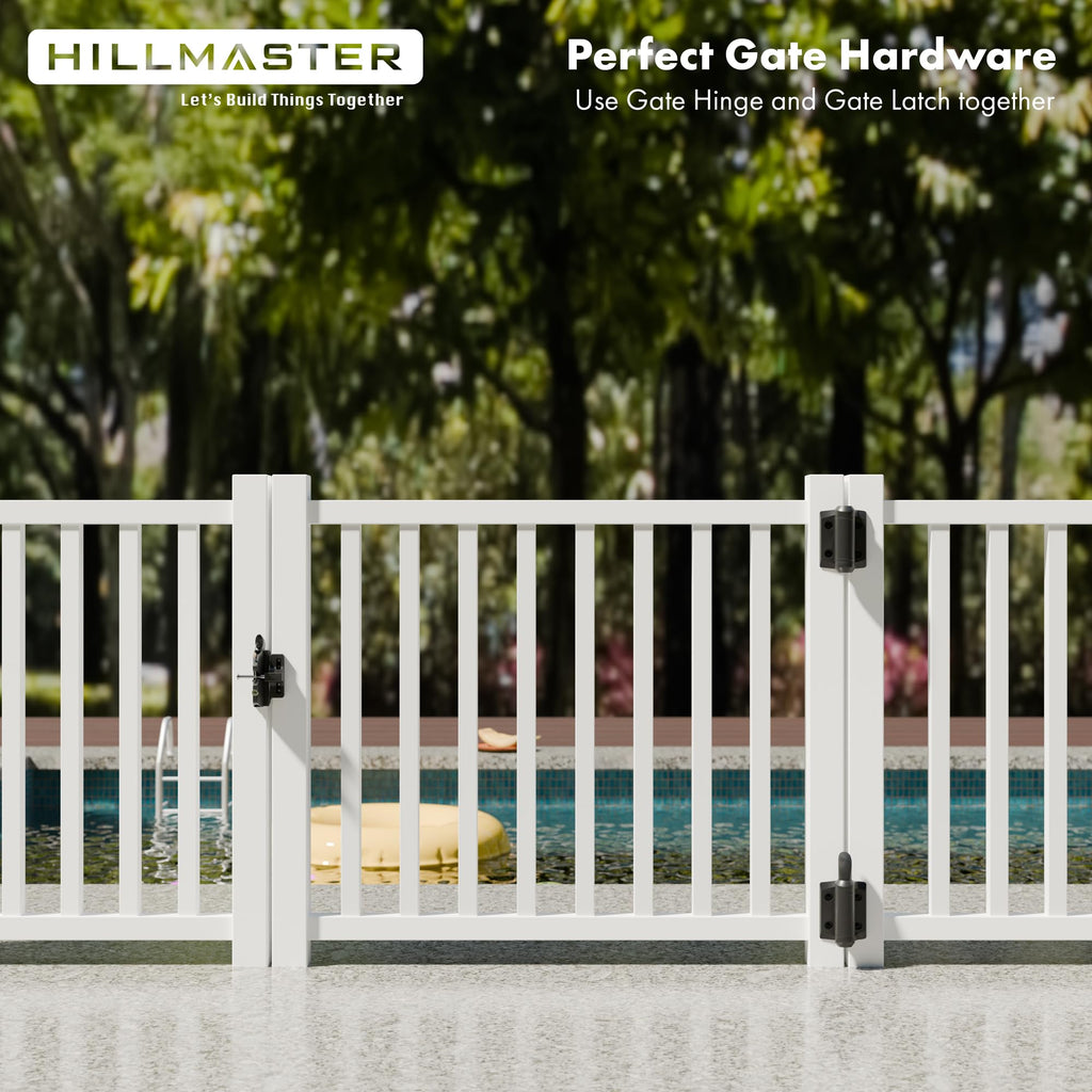 Heavy Duty Self Closing Gate Hinges with Safety Cap, Pool Gate Hinges with Alignment Legs No Rust and Adjustable Fence