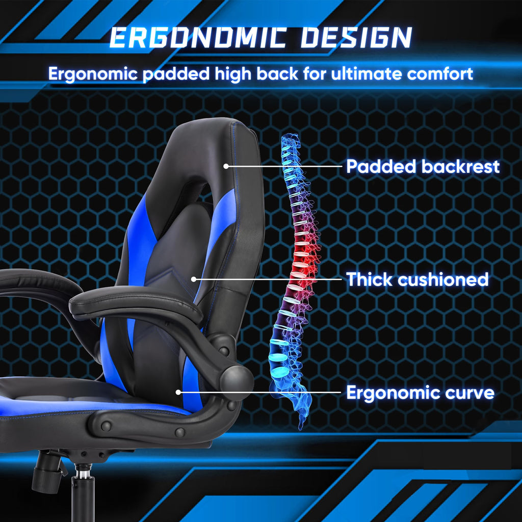 Computer Gaming Chair, Video Gamer Chairs, Comfy Lumbar Support