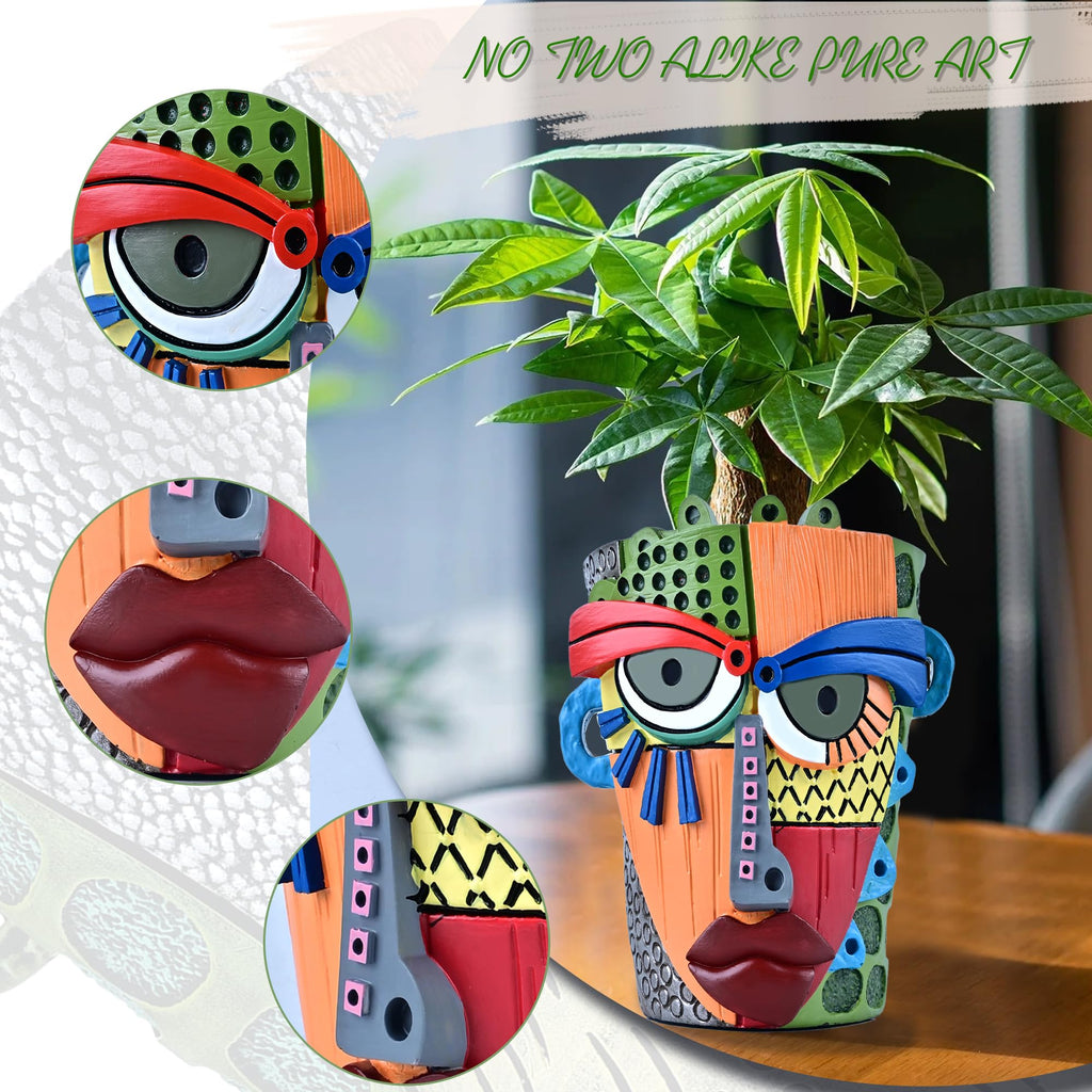 Abstract Face Planter Pots for Indoor Plants & Flowers Deco Gift