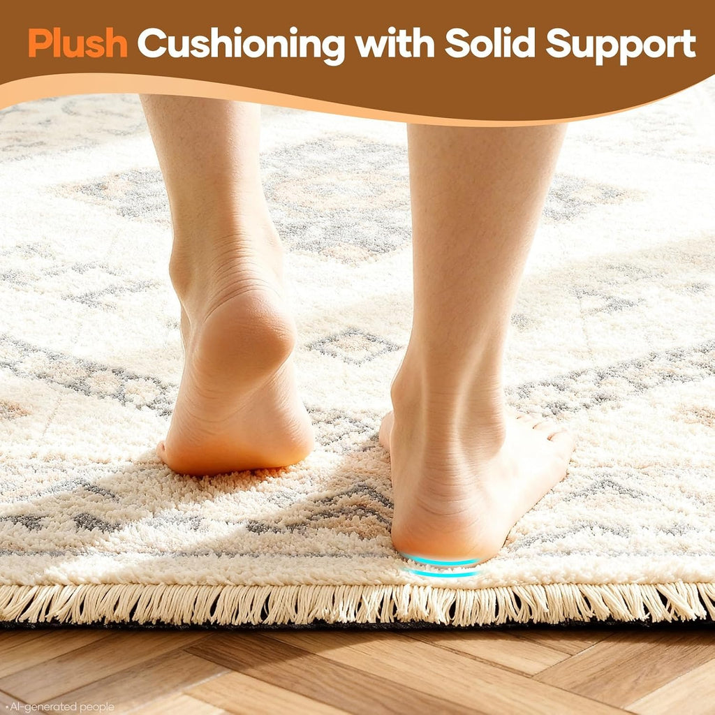 Non Slip Cushioned Rug Pad Gripper, Felt and Silicone Backing, 2 x 7 Ft, 1/4 inch Thick Runner Carpet Liner Protector - Set of 99