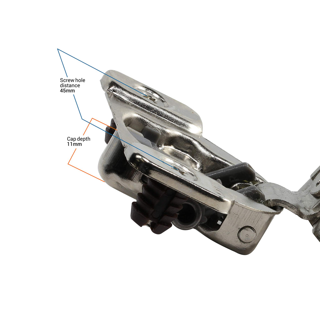 1-1/4" Overlay Soft Close 105 Degree 2 Cam Press in Face Frame Concealed Cabinet Hinge 6-Way Adjustable E8Q115NH (25