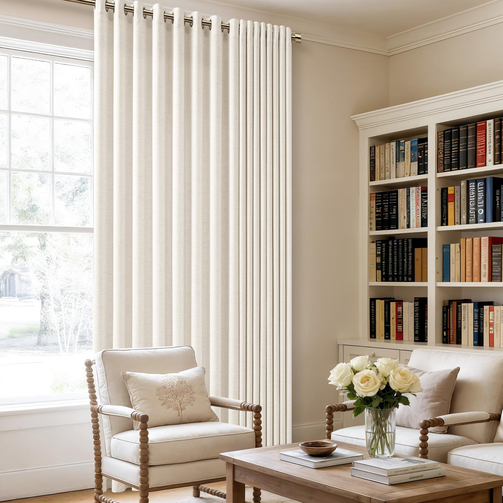 Extra Wide Curtains Linen 100 Inch Wide 84 Inch Length Ivory
