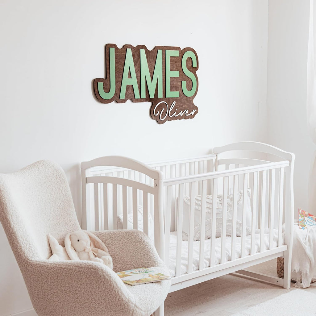 Baby Name Sign, Custom Nursery Name Sign, Wooden Kids Room Decor, Wall Decor