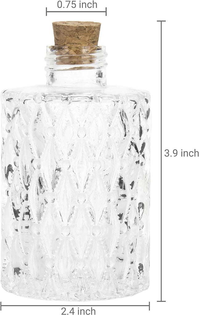 Clear Glass Reed Diffuser Bottles Vintage Apothecary Vases - Set of 2