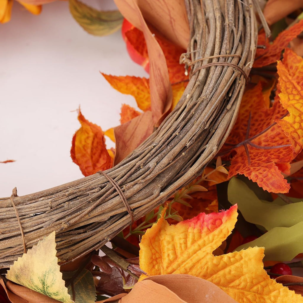 Artificial Fall Wreath 24 Inch Fall Wreaths for Front Door